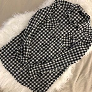 FOREVER 21 CHECKER MINI BULL DOG FLANNEL TOP S